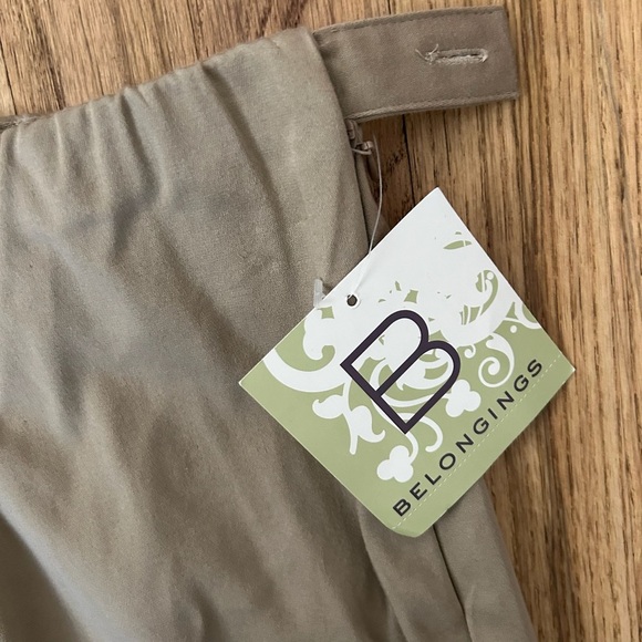 Belongings Stretch Tan Embroidered Paisley Dress Pants Sz 14 NWT - Picture 5 of 6